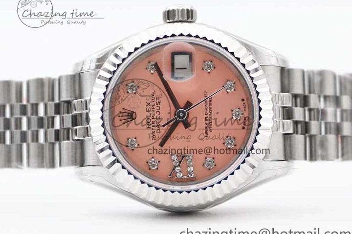 MiroTime 0404 HighPerformance Lady DateJust 28 SS TWF 1:1 Best Edition 904L Steel Pink Dial Diam Markers on President Bracelet NH 2179